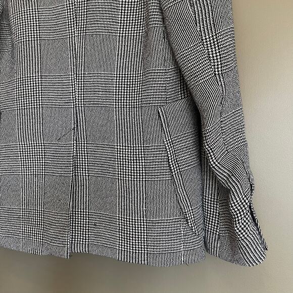 Smythe Portrait Neck Blazer in Prince of Wales Black White Plaid Size 6 Academia - Picture 16 of 16